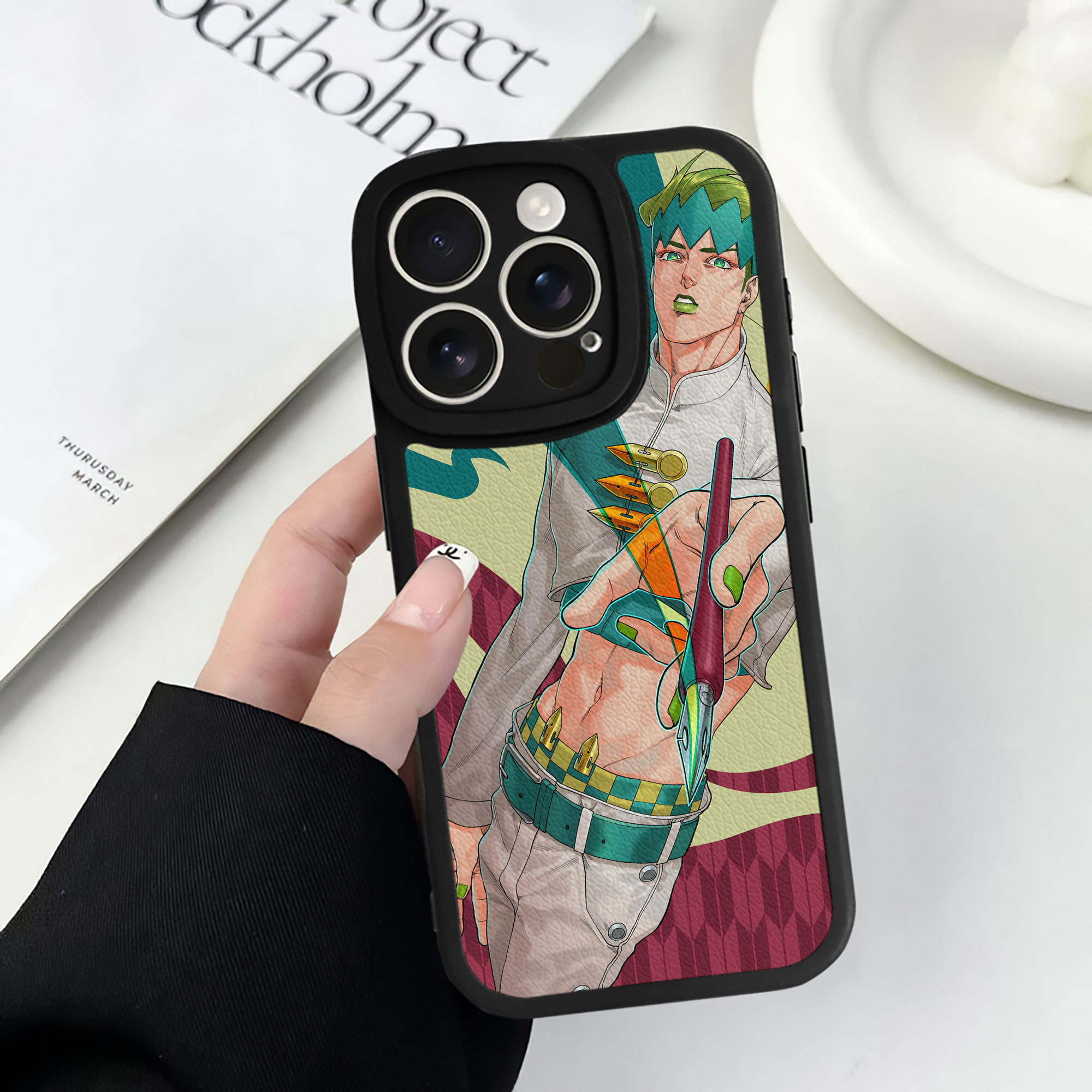 （画像用） ジョジョの奇妙な冒険 JoJo's Bizarre Adventure 【iPhone 16シリーズ対応】シリコンスマホケース（レザー調） 材質：シリコン